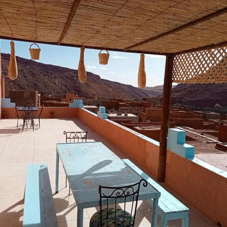 Rooftop terrace overlooking the village